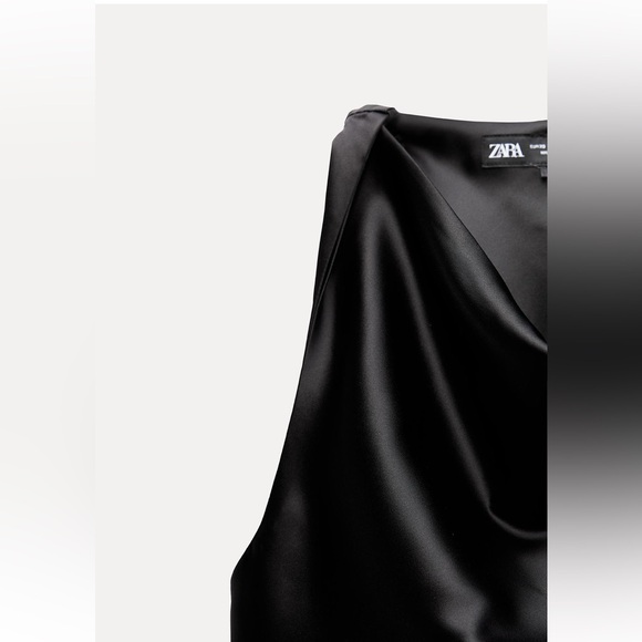 Zara black stain effect dress with twisted strap detail NWT - Picture 4 of 4